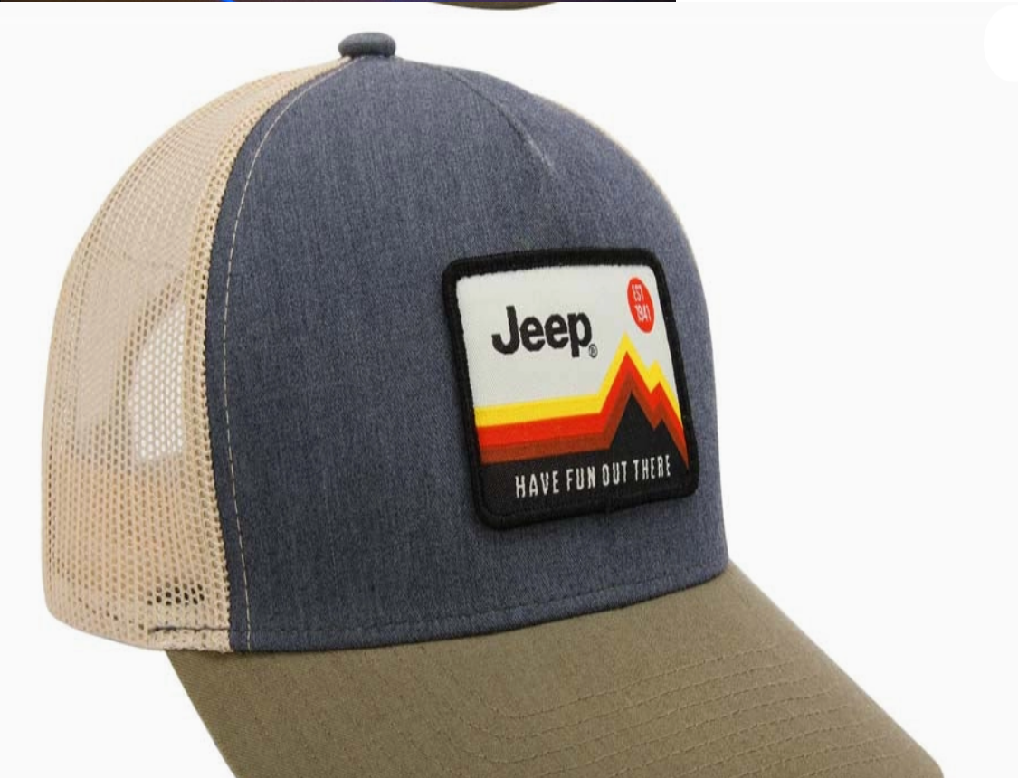 Hat - Jeep Have Fun Out There Trucker Patch Hat - Charcoal/Olive/Khaki