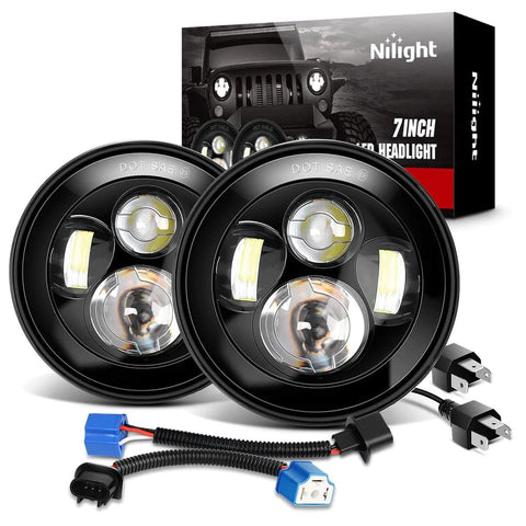 7" Round LED Headlight High Low Beam For Jeep Wrangler JK TJ JL CJ 1997-2020 Rubicon Sahara Hummber H1 H2