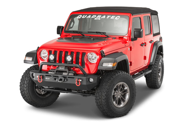 QRC Front Winch Ready Bumper Full Width Without Winch for 18-24 Jeep Wrangler JL and 20-24 Gladiator JT
