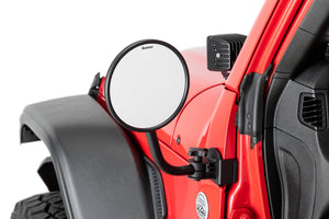 Quick Release Mirrors with Round Head for 18-24 Jeep Wrangler JL & Gladiator JT