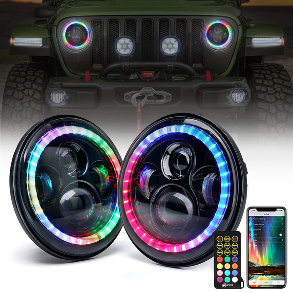 7" RGB Headlights with Chasing Halo | Exhibit Series