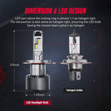 2X H13 9008 LED Headlight bulbs Hi/Lo Beam 70W 6500K For Ford F-150 F-250 F-350