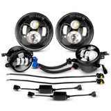 2PCS 7 Inch LED Headlight with 2PCS 4 Inch LED Fog Light for Jeep Wrangler 97-17 JK LJ CJ, 2 Years Warranty