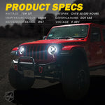 Xprite Headlights Jeep Wrangler JL / Gladiator JT (2018-2023) X-Pro CREE LED Dark Bat Series w/ DRL